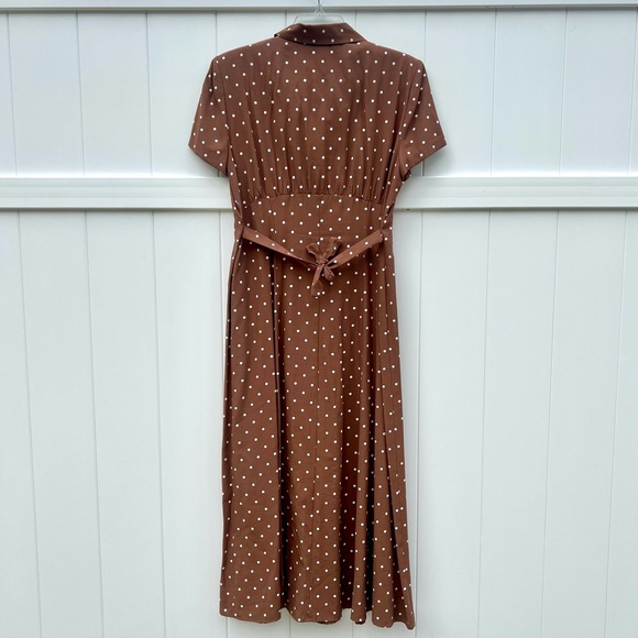 Brown & White polka Dot Dress, Vintage, Size 12, Sheri Martin, Pretty Woman - Picture 8 of 12